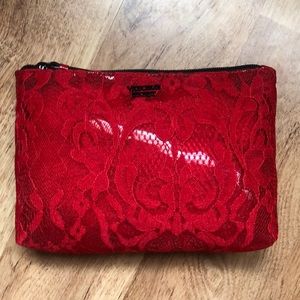 Victoria’s Secret red lace makeup bag